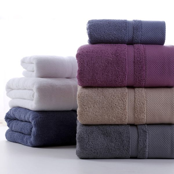 

2019 long-staple cotton large bath towel solid color bathroom soft terry face towels thick towel set for adults super absorbent