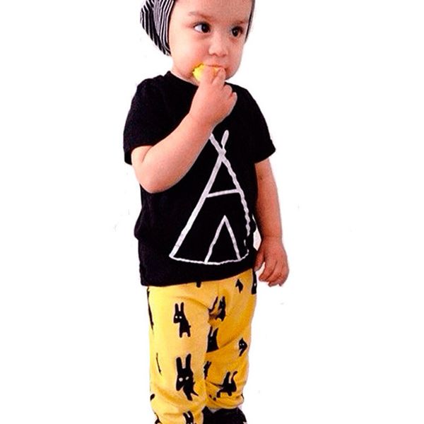 2018 spring new style set boy's--children's clothing geometric pattern t-shirt monster yellow pants, White
2018 spring new style set boy's--children's clothing geometric pattern t-shirt monster yellow pants, White