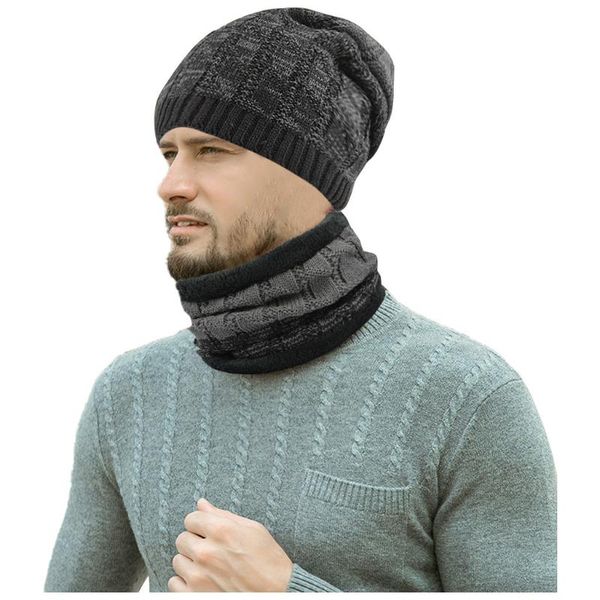men fleece lined warm beanie hat knitted cap winter hat scarf two-piece set winter thicken windproof hats for men, Blue;gray
men fleece lined warm beanie hat knitted cap winter hat scarf two-piece set winter thicken windproof hats for men, Blue;gray