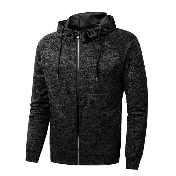 men's half-high collar hoodie spring casual cardigan new fashion trend sportswear slim hooded running knit fitness clothes, Black
men's half-high collar hoodie spring casual cardigan new fashion trend sportswear slim hooded running knit fitness clothes, Black