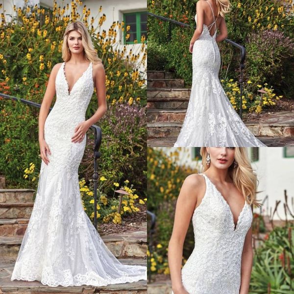 jasmine wedding dresses deep v neck backless lace appliques bridal gowns sweep train mermaid wedding dress robe de mariée, White
jasmine wedding dresses deep v neck backless lace appliques bridal gowns sweep train mermaid wedding dress robe de mariée, White