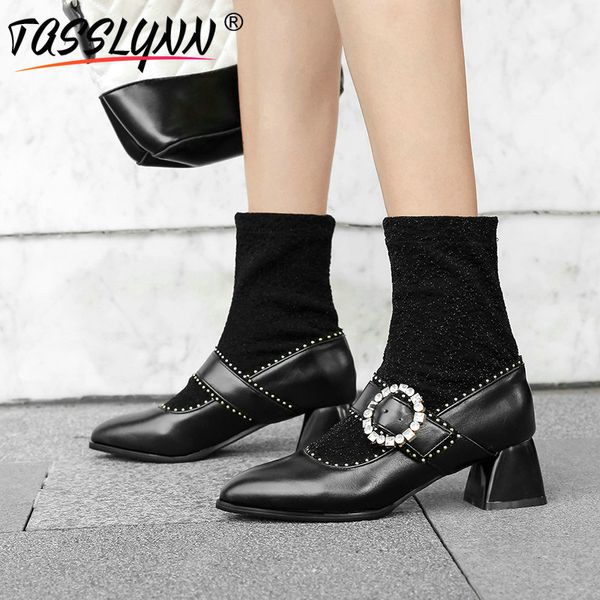 tasslynn 2019 faux suede slim boots med-calf boots slip-on pointed toe square heel pu crystal fashion women size 34-43, Black
tasslynn 2019 faux suede slim boots med-calf boots slip-on pointed toe square heel pu crystal fashion women size 34-43, Black