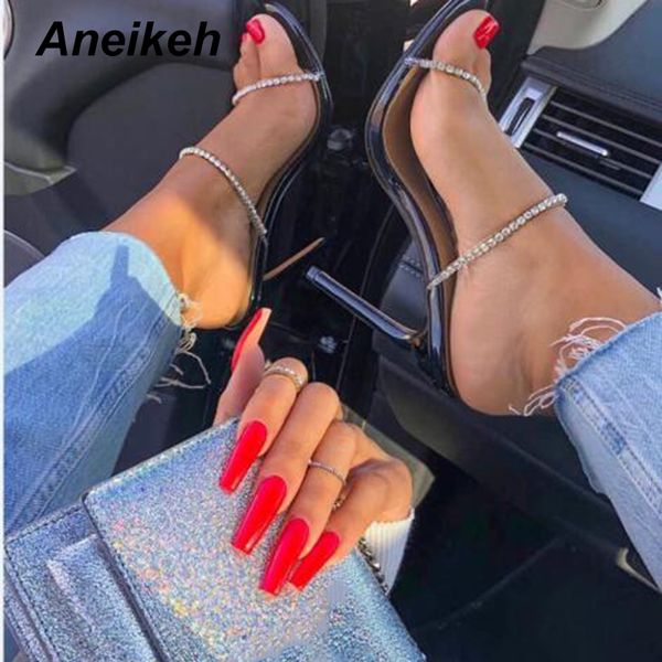 aneikeh rhinestone pvc sandals gladiator open toe thin heels summer women high heels slingback sandals pumps lady shoes 42, Black
aneikeh rhinestone pvc sandals gladiator open toe thin heels summer women high heels slingback sandals pumps lady shoes 42, Black