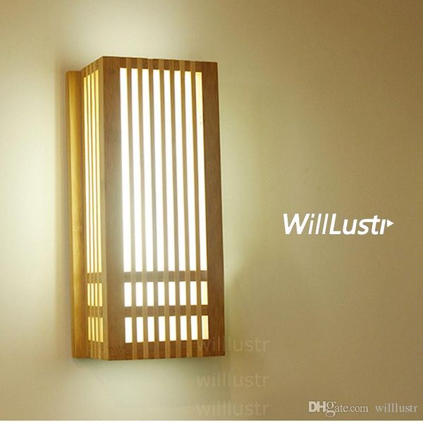 natural bamboo wall sconce wood wall lamp japan style lighting living room restaurant cafe bedroom l hall izakaya light