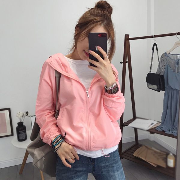 women's sunscreen jackets long sleeve pockets cotton loose hooded jackets running thin, Black;brown
women's sunscreen jackets long sleeve pockets cotton loose hooded jackets running thin, Black;brown