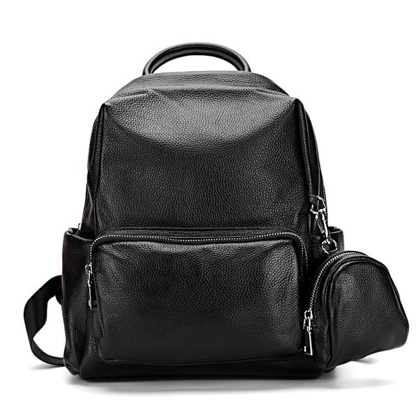 yilunxi woman solid color casual backpack woman's black genuine leather backpack female multi-pocket bag lady large capacity bag
yilunxi woman solid color casual backpack woman's black genuine leather backpack female multi-pocket bag lady large capacity bag