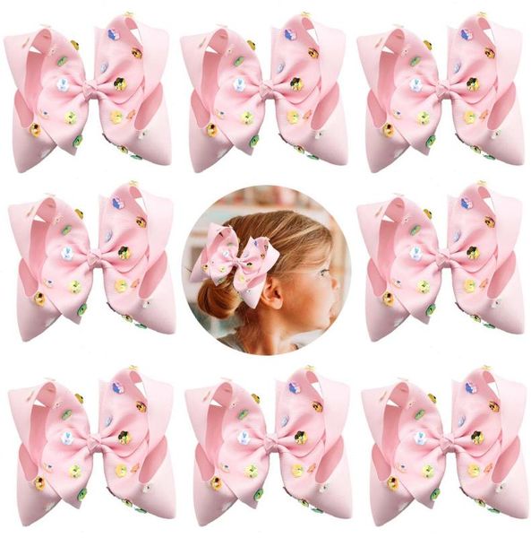 8pcs 6'' summer neon color hair bows with sequin flower on glitter big hair bows jojo style, Slivery;white
8pcs 6'' summer neon color hair bows with sequin flower on glitter big hair bows jojo style, Slivery;white