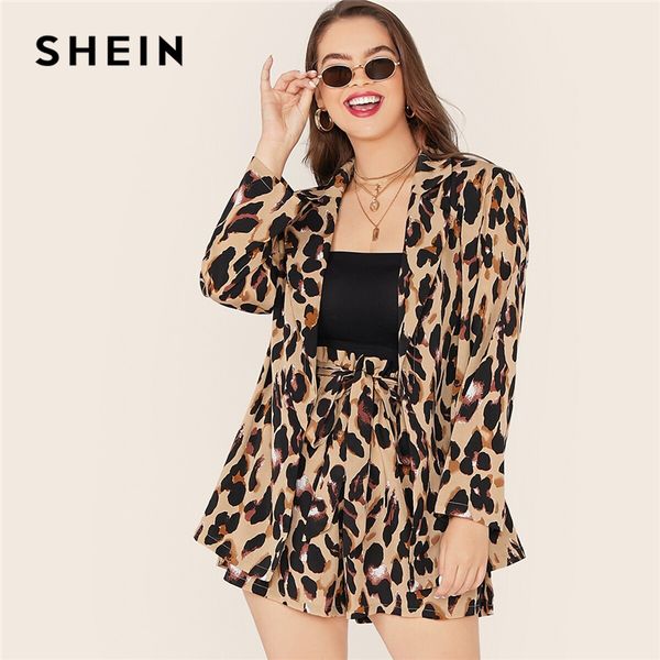 shein plus size leopard print notch collar blazer and belted shorts 2 piece set women autumn casual glamorous two piece set, White
shein plus size leopard print notch collar blazer and belted shorts 2 piece set women autumn casual glamorous two piece set, White