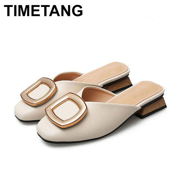 timetang closed toe mules women genuine leather low heels slippers casual metal buckle slip on slides shallow loafers big size, Black
timetang closed toe mules women genuine leather low heels slippers casual metal buckle slip on slides shallow loafers big size, Black
