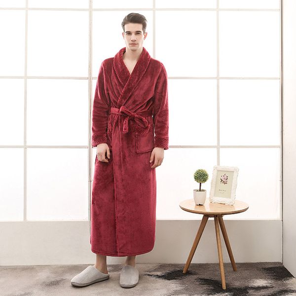 men's winter flannel long lounge robes thick deep v homewear for lovers, Black;brown
men's winter flannel long lounge robes thick deep v homewear for lovers, Black;brown