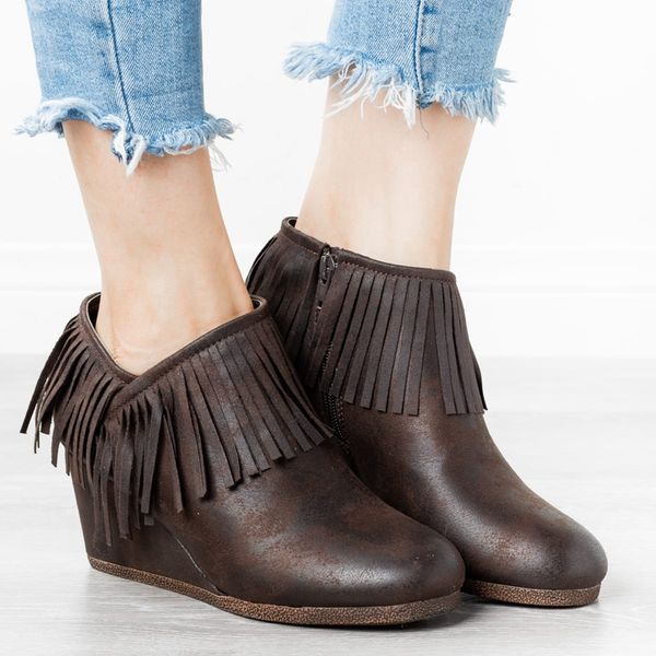 monerffi women short boots fringe ankle boots zippers platform high heel women pu leather boot botas mujer, Black
monerffi women short boots fringe ankle boots zippers platform high heel women pu leather boot botas mujer, Black