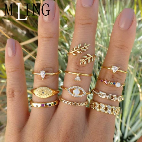 mling 11 pcs/set fashion gold alloy ring set vintage water drop eye leaves geometric ring set for wmen, Golden;silver
mling 11 pcs/set fashion gold alloy ring set vintage water drop eye leaves geometric ring set for wmen, Golden;silver