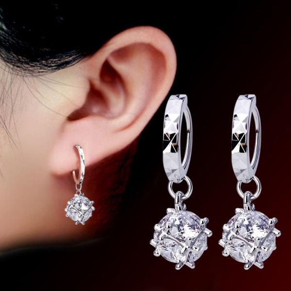 925 sterling silver fashion big crystal pendant clear cubic zircon hoop earrings for women sterling silver jewelry sy233, Golden
925 sterling silver fashion big crystal pendant clear cubic zircon hoop earrings for women sterling silver jewelry sy233, Golden