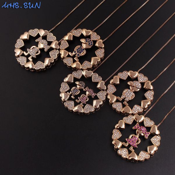 mhs.sun fashion zircon boys and girls design round pendant necklace gold chain jewelry necklace for women valentine's day gift, Silver
mhs.sun fashion zircon boys and girls design round pendant necklace gold chain jewelry necklace for women valentine's day gift, Silver