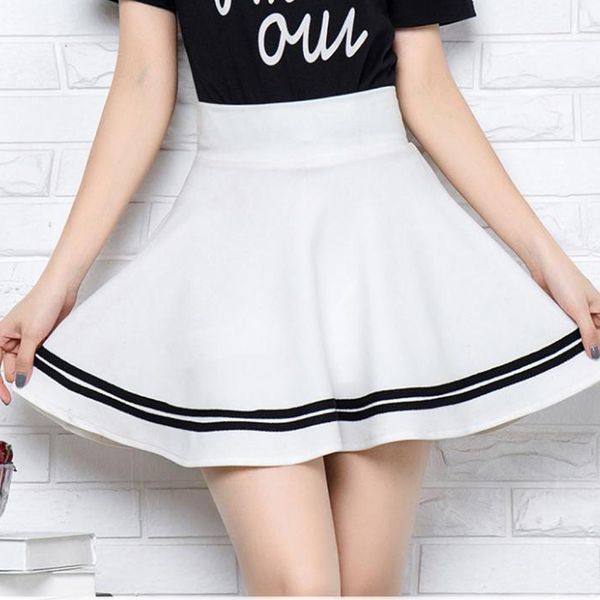 elastic waist sweet girls dance pleated skirt high waist a-line women skirts striped stitching sailor pleated skirts, Black
elastic waist sweet girls dance pleated skirt high waist a-line women skirts striped stitching sailor pleated skirts, Black