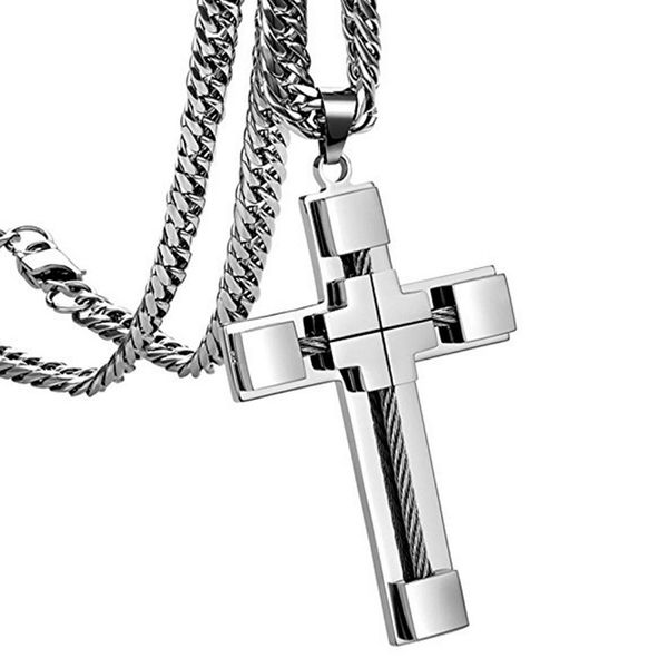 classic stainless steel cross pendant necklace religious faith style men chain necklace jewelry for male party gift, Silver
classic stainless steel cross pendant necklace religious faith style men chain necklace jewelry for male party gift, Silver