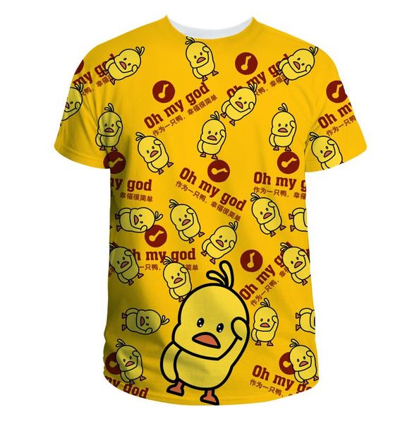 2019 new style small yellow duck models europe and america fashion short sleeve 3dt t-shirt, White;black
2019 new style small yellow duck models europe and america fashion short sleeve 3dt t-shirt, White;black