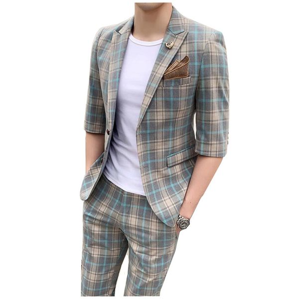 men's suits & blazers 2 pieces suit 2021 summer fashion mens plaid business casual slim fit wedding groom terno party tuxedo sets, White;black
men's suits & blazers 2 pieces suit 2021 summer fashion mens plaid business casual slim fit wedding groom terno party tuxedo sets, White;black