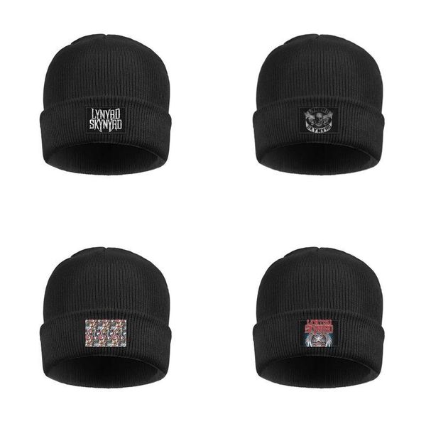 мода lynyrd skynyrd сделано в сша черный fine knit beanie шляпы крючком skynyrd бесплатно рок-группы красочный урожай старый белый мрамор по, Blue;gray