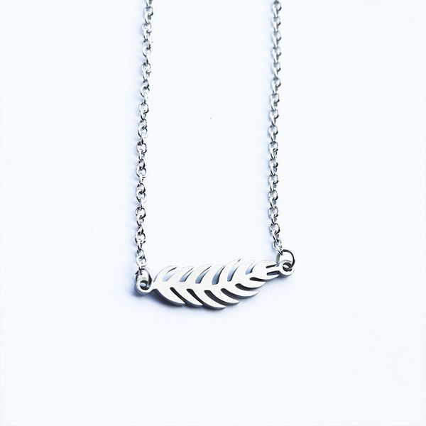 1pc long leaf pendant stainless steel charms necklace elegant women making jewelry accessories, Silver
1pc long leaf pendant stainless steel charms necklace elegant women making jewelry accessories, Silver