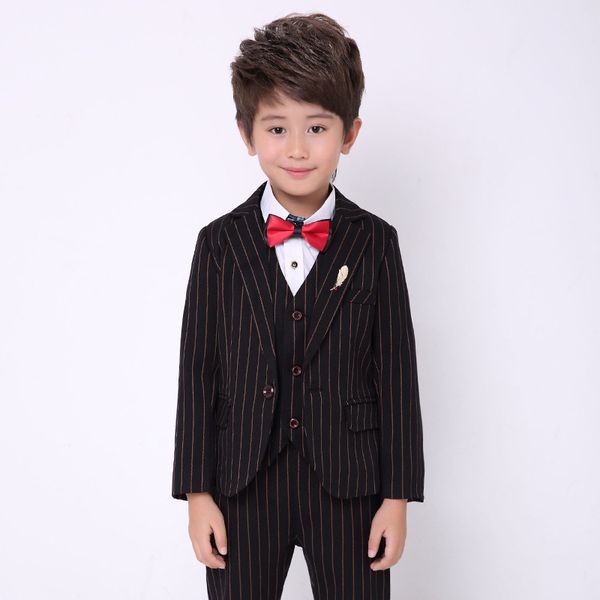 boy clothing striped kids wedding suits formal child boy tuxedo toddler dress suits jacket pant vest tie 3pcs sets, Black
boy clothing striped kids wedding suits formal child boy tuxedo toddler dress suits jacket pant vest tie 3pcs sets, Black