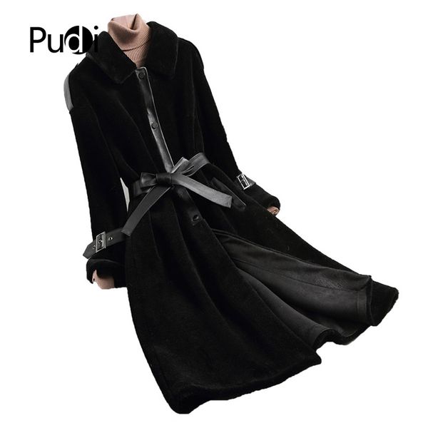 pudi a18200 women's winter real wool fur coat warm jacket coat lady long jacket overcoat, Black
pudi a18200 women's winter real wool fur coat warm jacket coat lady long jacket overcoat, Black