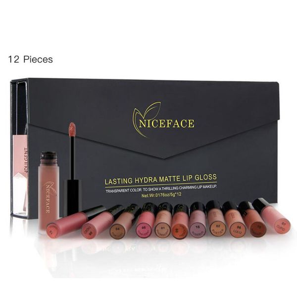 niceface 12pcs lip gloss kit matte long-lasting lipstick 12 colors lip gloss waterproof lip stick 5gx12 beauty lips makeup lipstick
niceface 12pcs lip gloss kit matte long-lasting lipstick 12 colors lip gloss waterproof lip stick 5gx12 beauty lips makeup lipstick