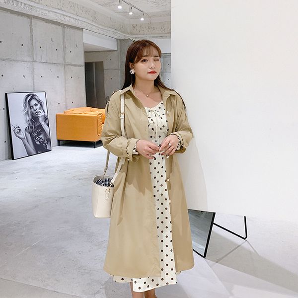 2019 new fashion large size coat woman's lapel khaki collar long sleeve medium and long windshirt jacket moda mujer yl125, Tan;black
2019 new fashion large size coat woman's lapel khaki collar long sleeve medium and long windshirt jacket moda mujer yl125, Tan;black