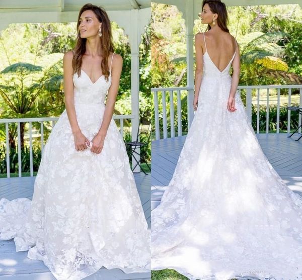 2019 summer garden beach bohemian wedding dresses a line low cut backless boho bridal gowns appliques spaghetti straps robe de mariee, White
2019 summer garden beach bohemian wedding dresses a line low cut backless boho bridal gowns appliques spaghetti straps robe de mariee, White