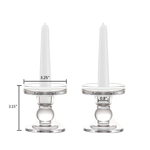 clear glass pillar candle holder, dual use taper candle stand for pillar or taper candlesticks (2 pack
clear glass pillar candle holder, dual use taper candle stand for pillar or taper candlesticks (2 pack