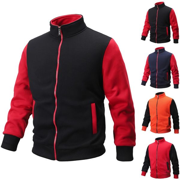 men's hoodie autumn winter long sleeve sweatshirt patchwork outwear tracksuits stand collar cotton sweatshirts slim fit moletom, Black
men's hoodie autumn winter long sleeve sweatshirt patchwork outwear tracksuits stand collar cotton sweatshirts slim fit moletom, Black