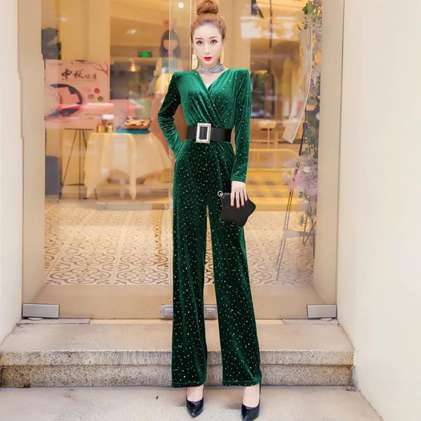 women 2020 autumn winter elegant sequin gold velvet jumpsuit female high waist wide leg pants rompers office lady jumpsuits n250, Black;white
women 2020 autumn winter elegant sequin gold velvet jumpsuit female high waist wide leg pants rompers office lady jumpsuits n250, Black;white
