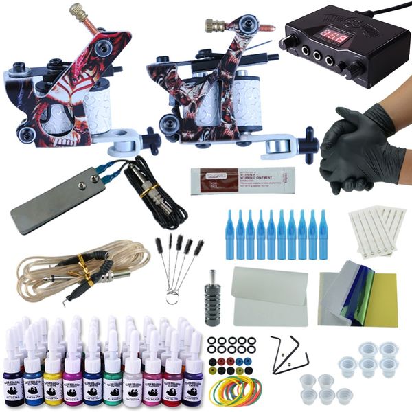 complete tattoo kit 2 machine set power supply needles permanent make up professional tattoo set 40pc inks painting body
complete tattoo kit 2 machine set power supply needles permanent make up professional tattoo set 40pc inks painting body