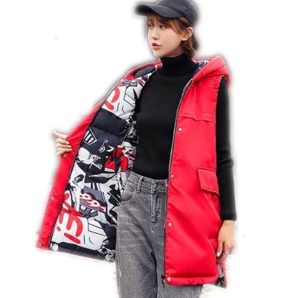 new style 2019 autumn winter women vest both side to wear down cotton waistcoat hooded thick medium-long female waistcoat h044, Black;white
new style 2019 autumn winter women vest both side to wear down cotton waistcoat hooded thick medium-long female waistcoat h044, Black;white