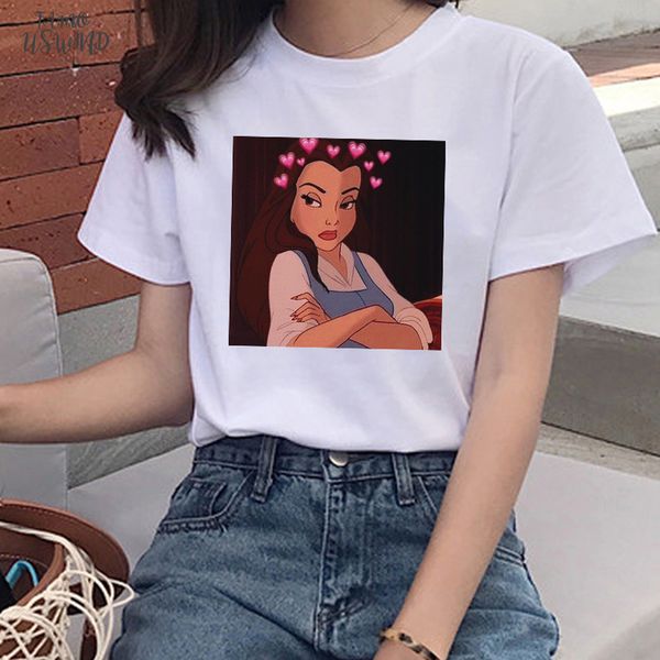 summer new cartoon princess spoof polyester fun fashion harajuku loose ulzzang tees female short sleeved large size o neck t shirt, White
summer new cartoon princess spoof polyester fun fashion harajuku loose ulzzang tees female short sleeved large size o neck t shirt, White