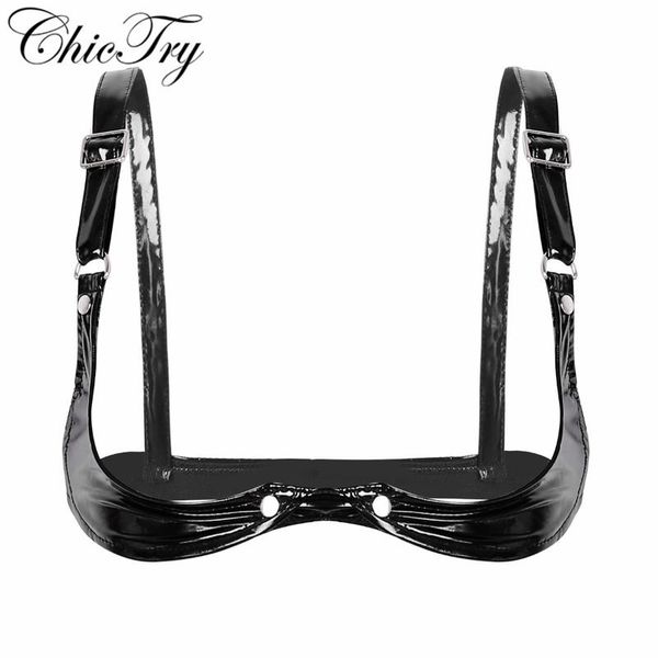 bras fashion women adjustable spaghetti straps bra lingerie wetlook faux leather open cup for clubwear party costumes, Red;black
bras fashion women adjustable spaghetti straps bra lingerie wetlook faux leather open cup for clubwear party costumes, Red;black