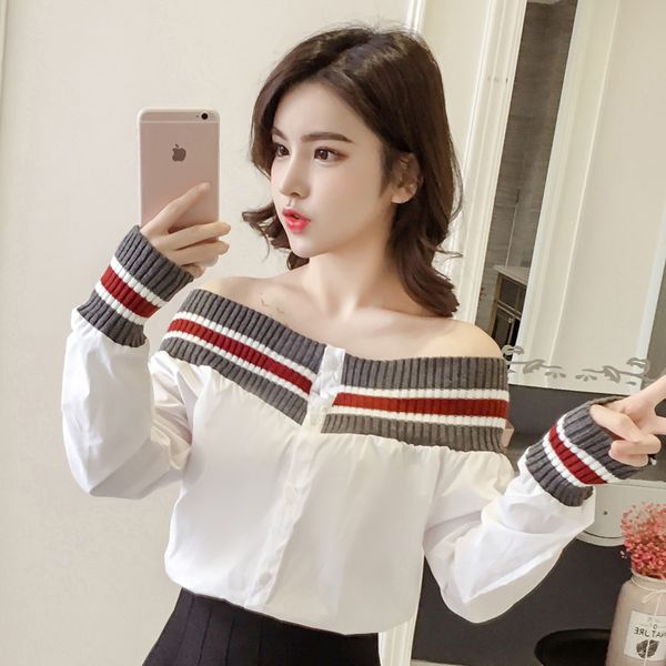 latest fashion design long sleeve patchwork knit stripe sweaters blouse lady simple casual blue white shirt blusa female
latest fashion design long sleeve patchwork knit stripe sweaters blouse lady simple casual blue white shirt blusa female