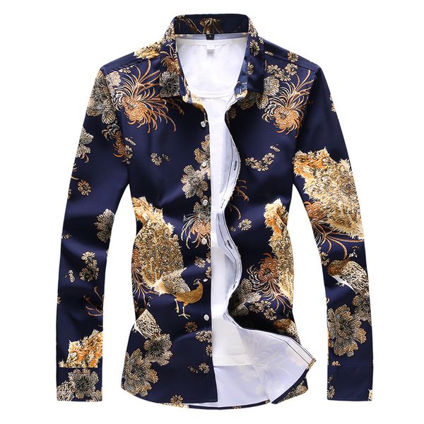 pyjtrl new men summer short sleeve shirt peacock print casual shirts male fashion clothing, White;black
pyjtrl new men summer short sleeve shirt peacock print casual shirts male fashion clothing, White;black