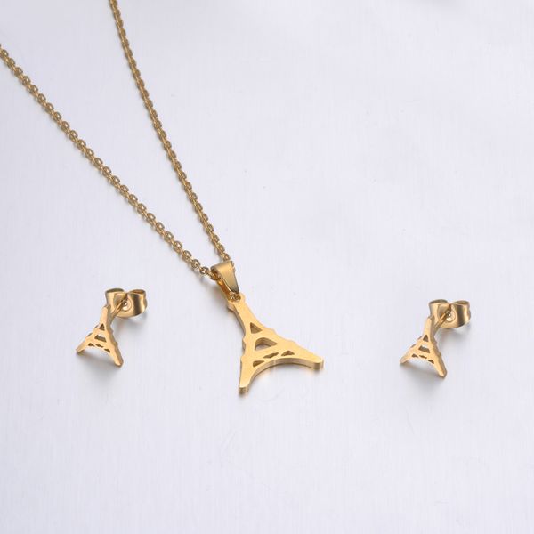 zoomango trendy stainless steel sets for women girls gold color tower shape necklace earrings jewelry lover's engagement jewelry, Silver
zoomango trendy stainless steel sets for women girls gold color tower shape necklace earrings jewelry lover's engagement jewelry, Silver