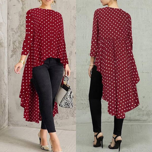 women's irregular blouse 2020 zanzea elegant polka dot printed tunic spring long sleeve shirts female pleated plus size 5xl, White
women's irregular blouse 2020 zanzea elegant polka dot printed tunic spring long sleeve shirts female pleated plus size 5xl, White