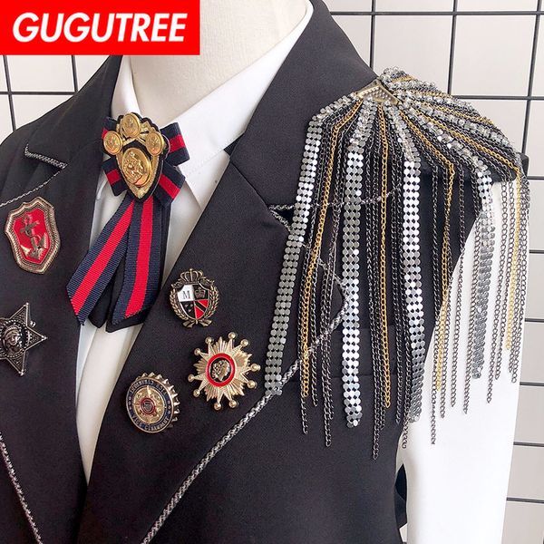 gugutree brooch breastpin tassels shoulder board patch metal patches badges applique patches for clothing hh-105, Black
gugutree brooch breastpin tassels shoulder board patch metal patches badges applique patches for clothing hh-105, Black