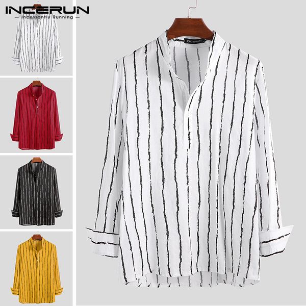 striped shirt men long sleeve cotton stand collar streetwear 2019 fashion camisa masculina casual men brand shirts incerun, White;black
striped shirt men long sleeve cotton stand collar streetwear 2019 fashion camisa masculina casual men brand shirts incerun, White;black