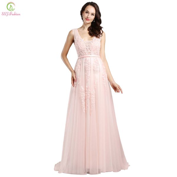 vestido de noiva ssyfashion sweet pink lace beading long evening dresses the bride banquet v-neck backless formal party dresses, White;black
vestido de noiva ssyfashion sweet pink lace beading long evening dresses the bride banquet v-neck backless formal party dresses, White;black