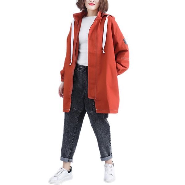 2019 spring new windbreaker women large size korean version medium long outerwear autumn hooded casual art fan ladies coat lj396, Tan;black
2019 spring new windbreaker women large size korean version medium long outerwear autumn hooded casual art fan ladies coat lj396, Tan;black