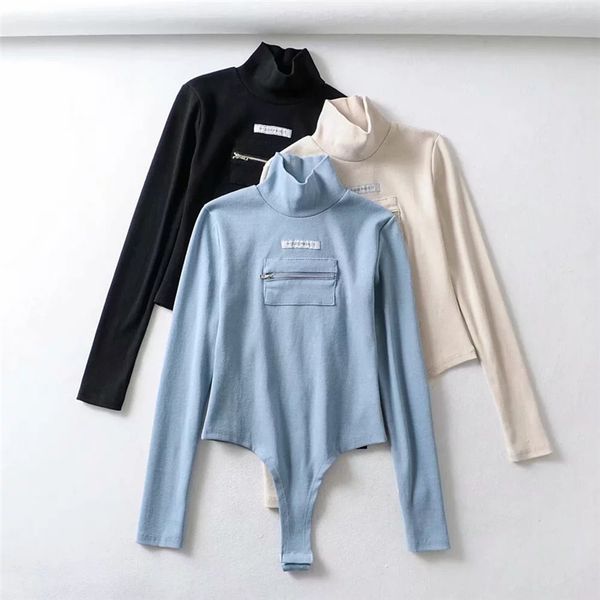 long sleeve bodysuit stand collar sheath open crotch basic black blue women bodycon jumpsuitstop, Black;white
long sleeve bodysuit stand collar sheath open crotch basic black blue women bodycon jumpsuitstop, Black;white