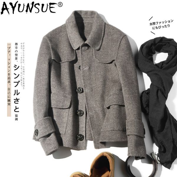 ayunsue double-sided wool coat men british casual woolen man jacket spring short mens coats overcoat abrigo hombre kj1466, Black
ayunsue double-sided wool coat men british casual woolen man jacket spring short mens coats overcoat abrigo hombre kj1466, Black