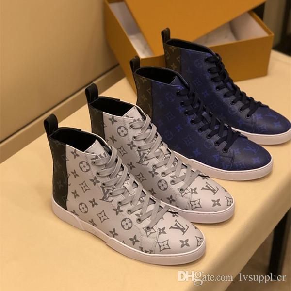 2018 Luxury Brand Classic High-top MATCH-UP Sneakers Cowskin Genuine Leather Mens Shoes Blue White Colors Size 35-40
2018 Luxury Brand Classic High-top MATCH-UP Sneakers Cowskin Genuine Leather Mens Shoes Blue White Colors Size 35-40