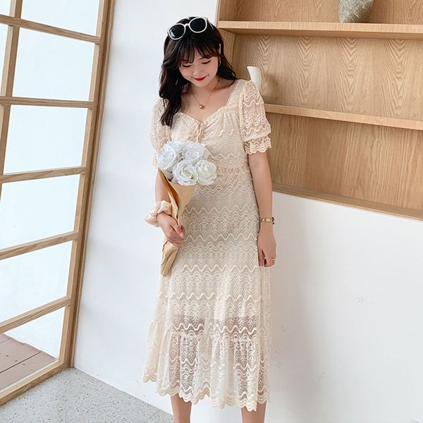 women's summer solid color square collar lace bubble sleeve commute dress large size calf length casual dress 100kg can wear, Black;gray
women's summer solid color square collar lace bubble sleeve commute dress large size calf length casual dress 100kg can wear, Black;gray