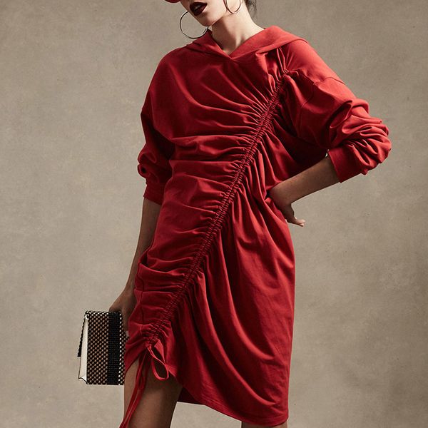 gladself draw string dress female hooded ruched long sleeve irregular mini dresses womens spring fashion new clothing 2018 red, Black;gray
gladself draw string dress female hooded ruched long sleeve irregular mini dresses womens spring fashion new clothing 2018 red, Black;gray