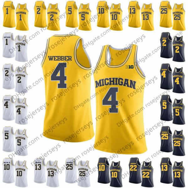 college basketball wears michigan wolverines #4 webber 5 rose 10 hardaway jr. walton 25 howard 41 rice chris jalen tim derrick juwan glen co, Black
college basketball wears michigan wolverines #4 webber 5 rose 10 hardaway jr. walton 25 howard 41 rice chris jalen tim derrick juwan glen co, Black